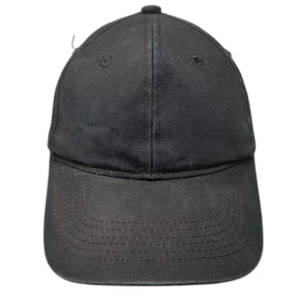 George Baseball Cap Hat Black One Size Adjustable Solid Strapback Curved Brim